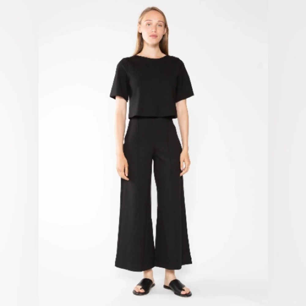 Ripley Rader Wide Leg Ponte Pant - black, sz 3, crop